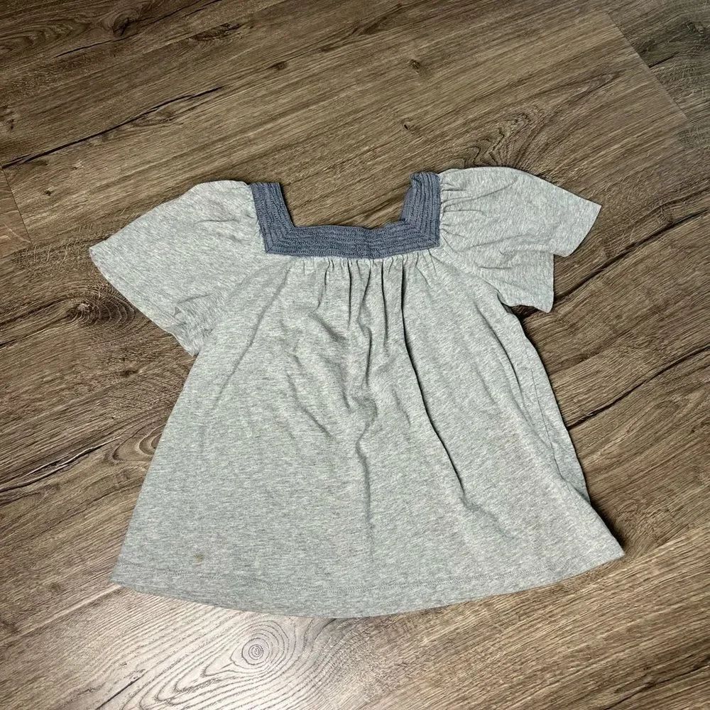 Gap Kids Girls Size S Short Sleeve Peasant Top Gray